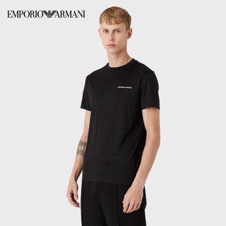 Armani เสื้อยืดแขนสั้น พิมพ์ลายโลโก้ สไตล์คลาสสิก สําหรับผู้ชาย