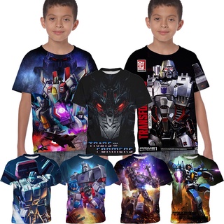 【พร้อมส่ง】เสื้อยืด พิมพ์ลายtransformers Megatron แฟชั่นฤดูร้อน สําหรับเด็กผู้ชาย