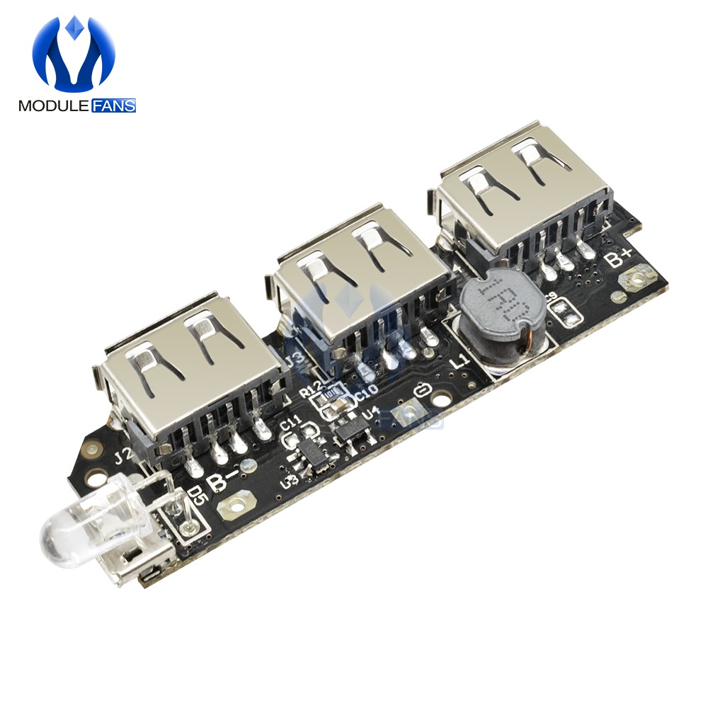 5V 1A 1.5A 2.1A 3 USB Power Bank Charger Circuit Board Step Up Boost โมดูล + 5S 18650 Li Ion Case Shell DIY ชุด Powerba #5