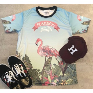 เสื้อยืด &amp; เดรสลายFlamingo in the jungle