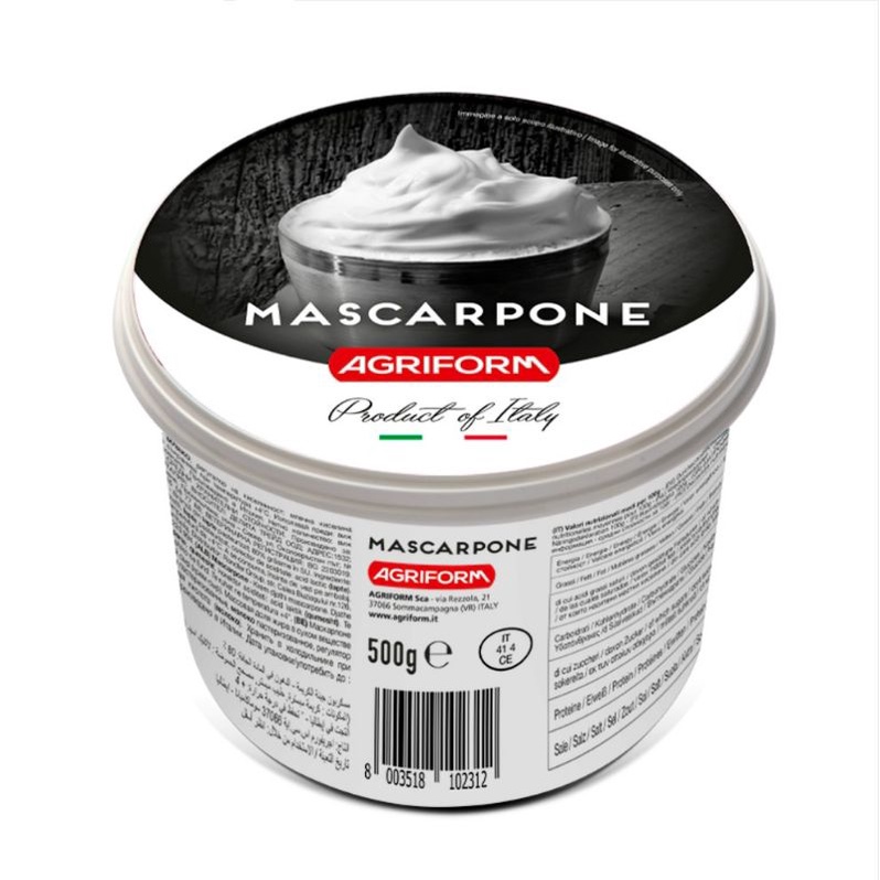 Mascarpone Agriform 500g ครีมชีสนำเข้าจากอิตาลี ครีมชีสนุ่มแทบละลายในปาก