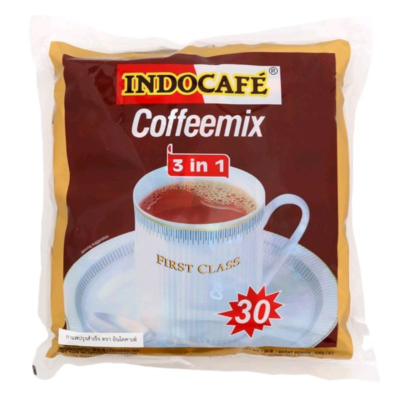 Work From Home PROMOTION ส่งฟรีกาแฟปรุงสำเร็จ Indocafe Coffeemix 3 In 1 600g. Pack 30 Piece  เก็บเงินปลายทาง