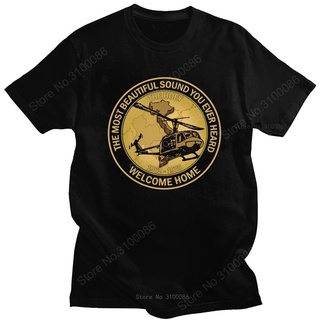 เสื้อยืดผ้าฝ้าย เสื้อยืด พิมพ์ลาย The Huey Helicopter 19 แฟชั่นสําหรับสตรี