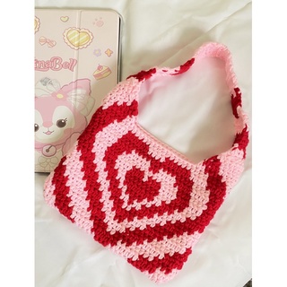 🛍พร้อมส่ง✨🛍POWETPUFF HEART BAG🫶🏻❤️ กระเป๋าลายหัวใจ กระเป๋าถือ