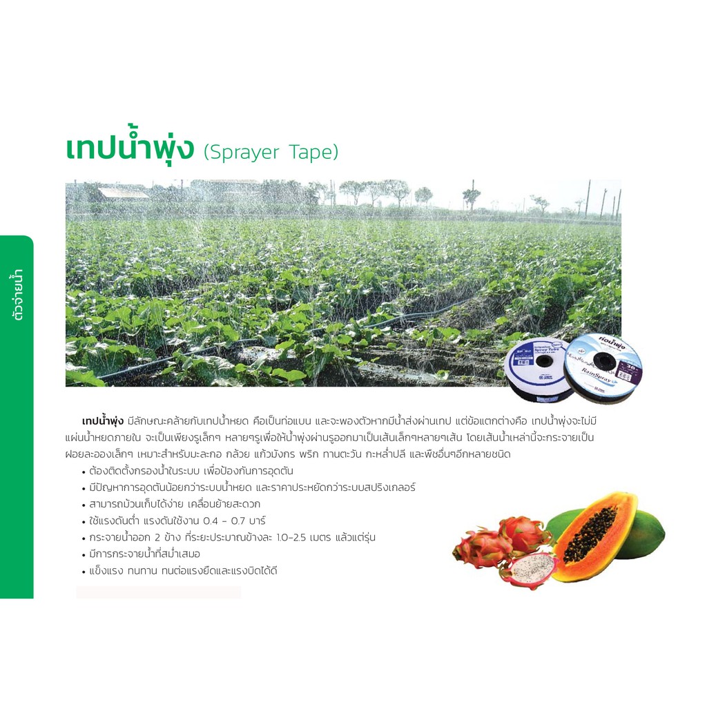 ท่อน้ำพุ่ง เทปน้ำพุ่ง สายน้ำพุ่ง 5 รู รุ่น RS50/200 5 รูฉีด 568-01050200 RainSpray - รูปที่ 2