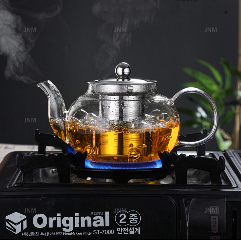 1000ML\800ML กาน้ำชาแก้วทนความร้อน304สแตนเลสกรอง Infuser กรองชากาแฟเครื่องดื่มขวดน้ำที่ใช้ในครัวเรือนเหล็กชาแก้ว Teaware เครื่องมือ