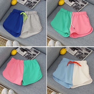 Cckoss พร้อมส่ง กางเกงขาสั้นทูโทน ต้อนรับฤดูร้อน กางเกงขาสั้นพร้อมเชือกรูดเอว กางเกงขาสั้น 2 สี