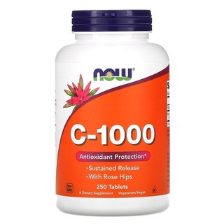 ✨ พร้อมส่ง✨Now Food, วิตามิน C-1000 mg, 250 Tablets ผสม Rose hips (โรสฮิป) ✨✨ นำเข้าจาก USA