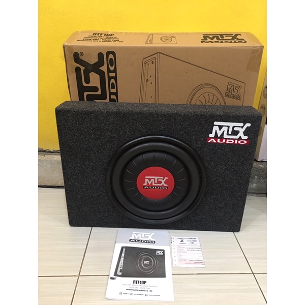 MTX 10” Subbox มีแอมป์ในตัว BassBox ยี่ห้อMTX รุ่น RTF10P Amplifier Class D200วัตต์RMS ติดรถยนต์เพิ่