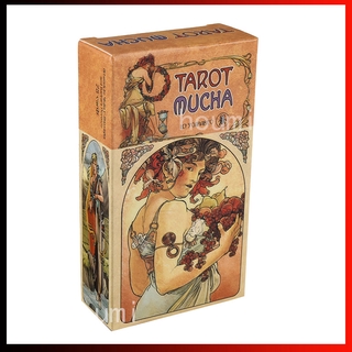 【HOUMI】การ์ดทาโร่ ภาษาอังกฤษ Tarot Mucha 78 ชั้น การ์ดเกม ปาร์ตี้