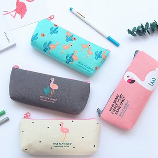 กระเป๋าดินสอ นกฟลามิงโก้ กระเป๋าอเนกประสงค์ Flamingo Pencil Case กระเป๋าเครื่องเขียน