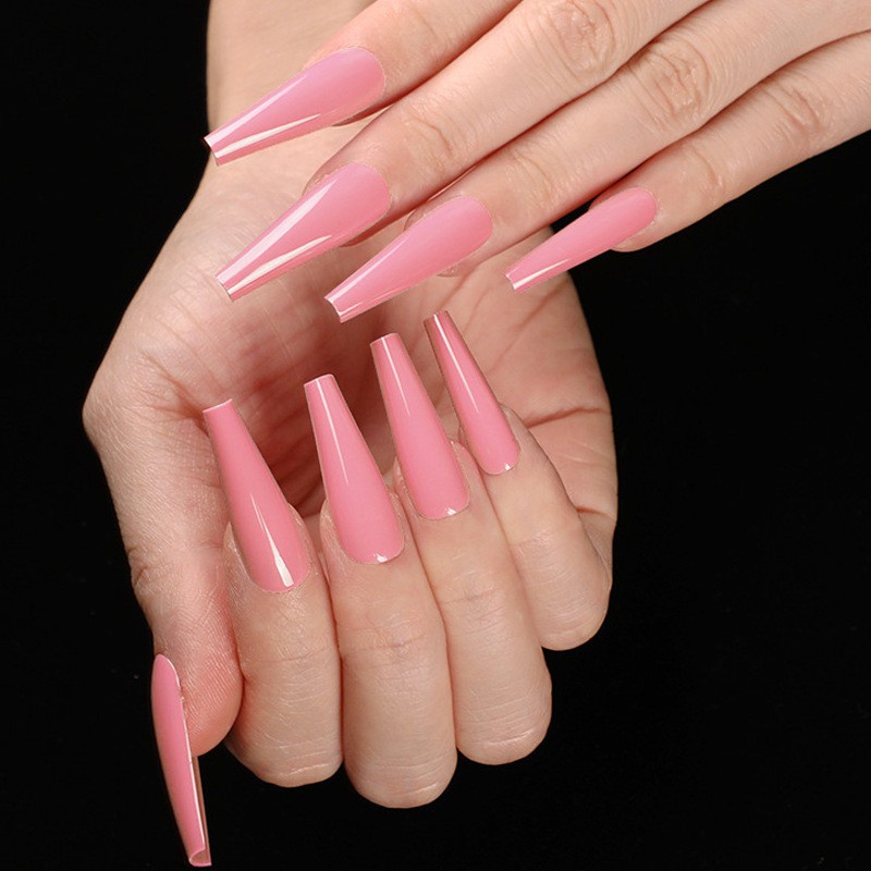 24ชิ้น ทําเอง เล็บปลอมศิลปะเล็บบัลเล่ต์ยาวพร้อมกาว - รูปที่ 6