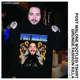 2022 เสื้อยืดผู้ชาย เสือวง POST MALONE แรปเปอร์ Rapper เสื้อยืด Bootleg แนวสตรีท Street ฮิปฮอป Hiphop