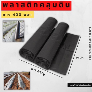 พลาสติกคลุมดิน พลาสติกคลุมแปลง พลาสติกดำ/เงินพลาสติกคลุมดิน ดำ/เงิน 80cm 400y.✅พร้อมส่ง