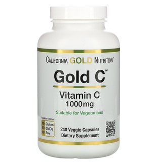 California Gold Nutrition, Gold C, Vitamin C, 1,000 mg, 240 Veggie Capsules