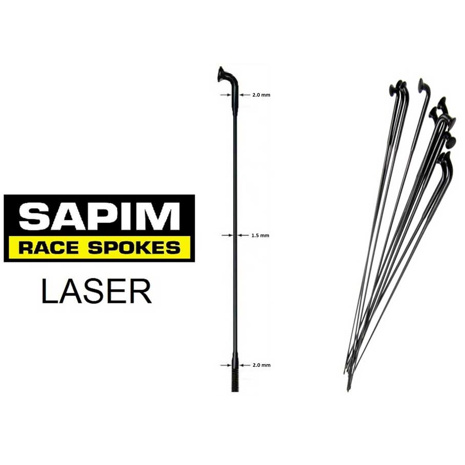 SAPIM Spoke Laser สีดํา 272 มม.J Bend 14G สําหรับ 27.5 650b สีดําน้ําหนักเบา 2.0-1.5-2.0 มม.