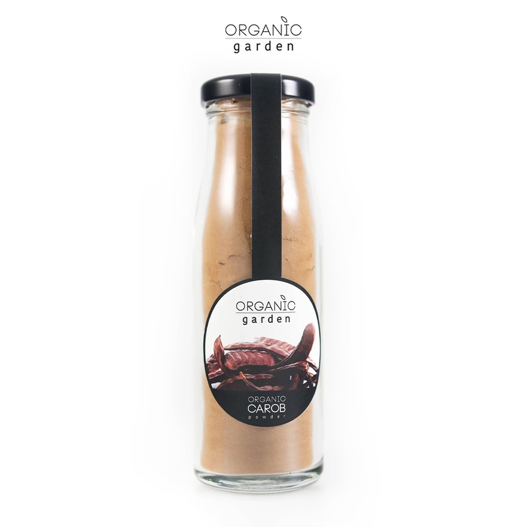 ผงคารอบ 90 กรัม Organic garden Carob Powder 90g. (อาหารเสริมสำหรับเด็กและผู้ไม่ทานคาแฟอีน)