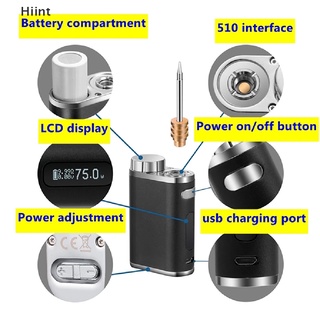 (Hiint) หัวแร้งบัดกรีแบตเตอรี่ไร้สาย 1W-75W แบบพกพา ชาร์จ Usb