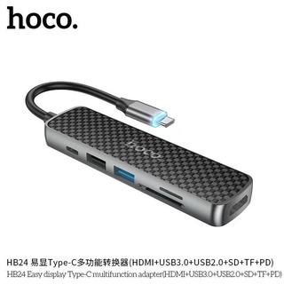 Hoco HB23. 5in1 USB-C Multimedia Adapter Type-C To Hdmi  Hub USB  Crad Reader การ์ดรีดเดอร์ #5
