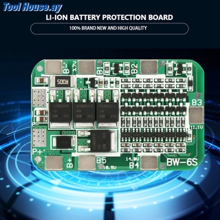 บอร์ดป้องกันแบตเตอรี่ 6S 15A 22V 24V Pcb Bms สําหรับ 18650 Li-Ion