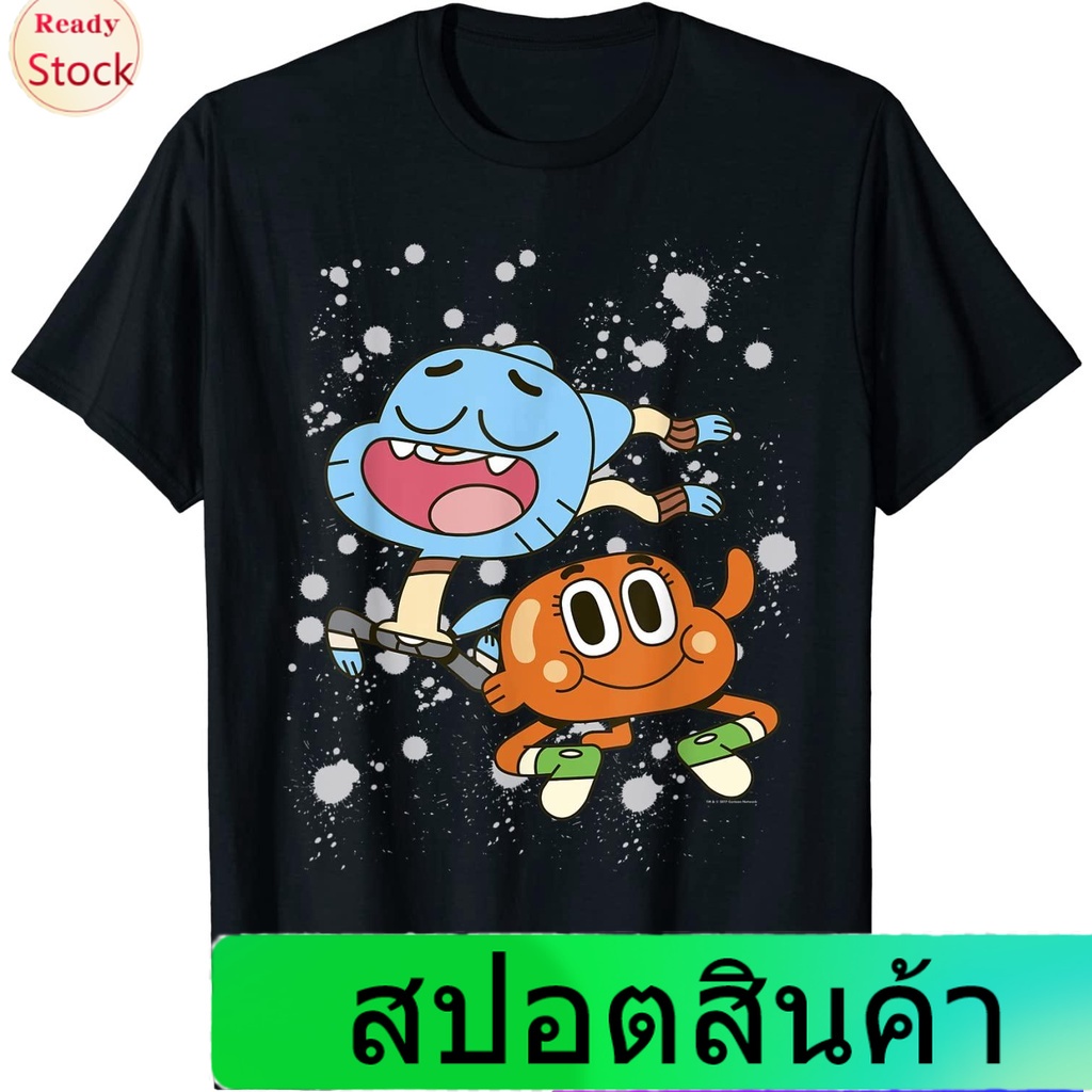 เสื้อยืดลำลอง CN The Amazing World Of Gumball & Darwin Paint Splatter T-Shirt The Amazing World of G