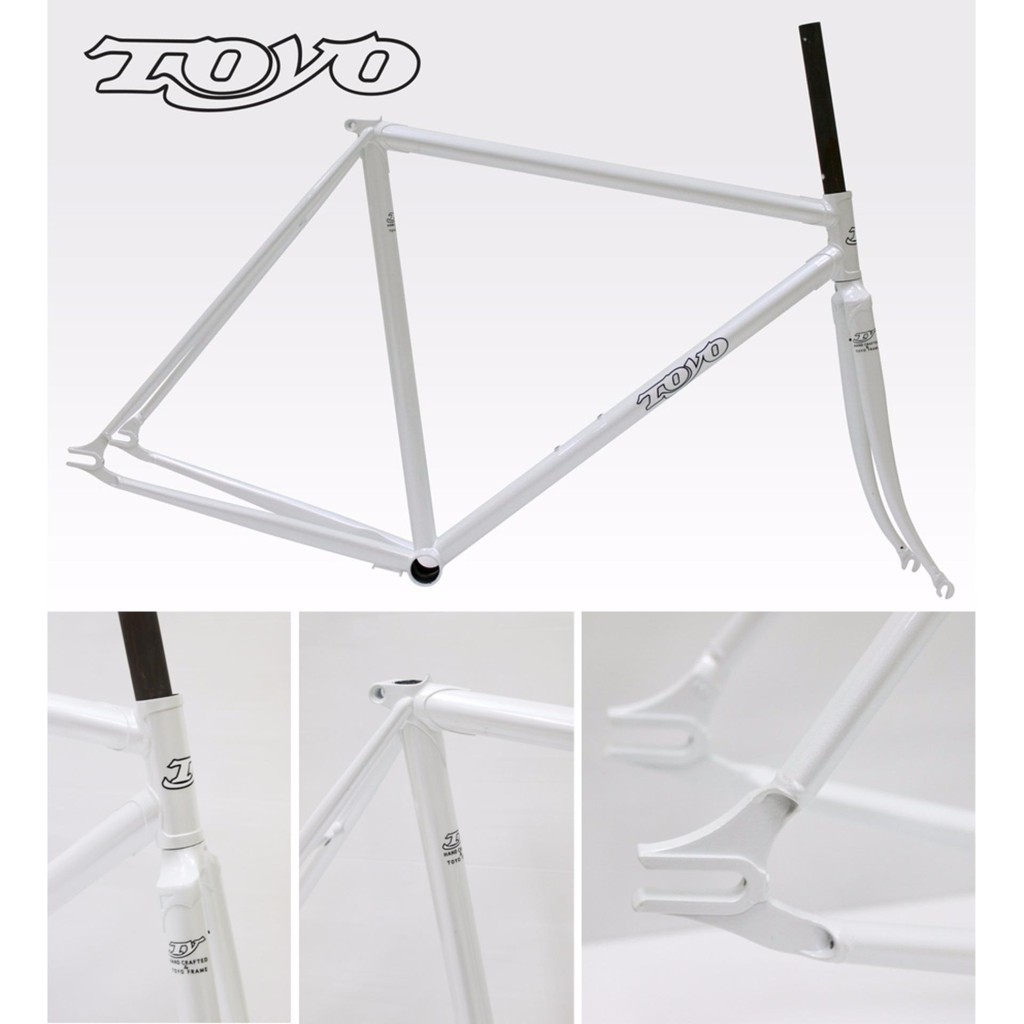 [FIXED GEAR - TOYO - Size 53] เฟรม+ตะเกียบรถจักรยานฟิกเกียร์ TOYO - รุ่น TY MORE Size 53 White