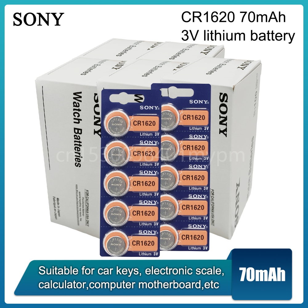 Sony CR1620 Button Battery ECR1620 DL1620 5009LC Cell Coin Lithium Battery 3V CR 1620 for Watch Elec