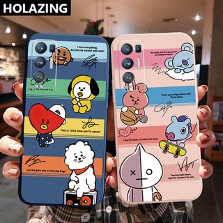 เคสโทรศัพท์มือถือ ขอบสี่เหลี่ยม ลายการ์ตูน BTS แฟชั่น สําหรับ OPPO Reno6 Z 5G Reno 5 Pro 4 3 Reno2 Z F A95 5G A76 A96 4G