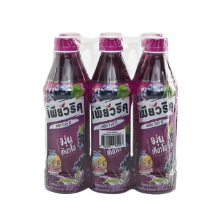 เพียวริคุ องุ่นเคียวโฮ 350 มล. แพ็ค 6 ขวด Pure Riku Kyoho Grape 350 ml. Pack of 6 bottles.