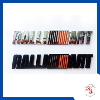 โลโก้ LOGO RALLIART โลโก้แต่งรถ ติดรถยนต์ MITSUBISHI โลโก้แต่งรถงานโลหะชุบโครเมียม ขนาด 12✖️2 cm (ราคาต่อชิ้น)