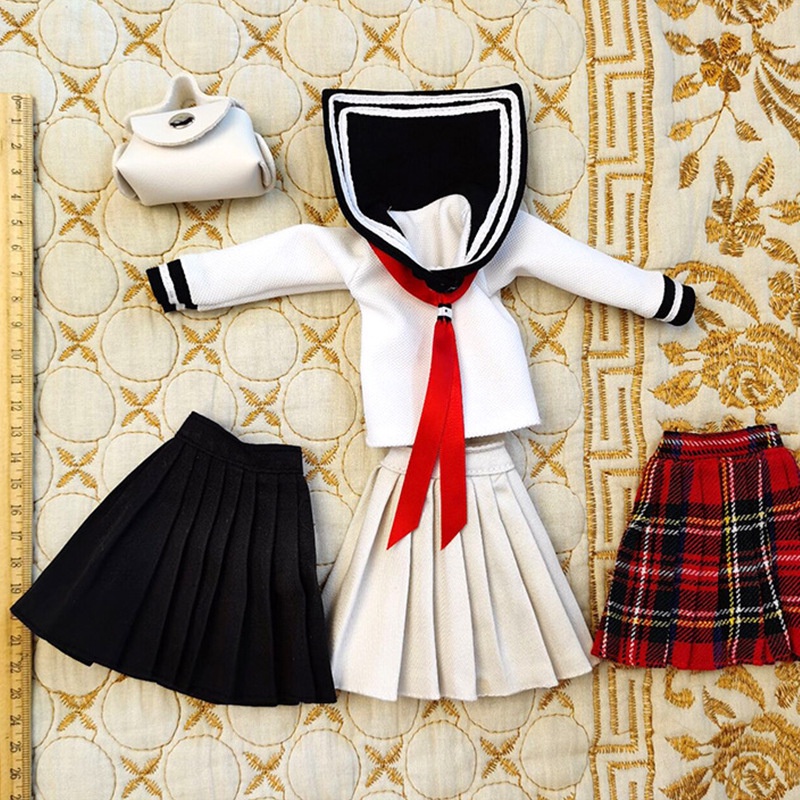 ชุดเครื่องแบบนักเรียนเสื้อผ้าตุ๊กตา 1/6 Bjd 28 ซม.