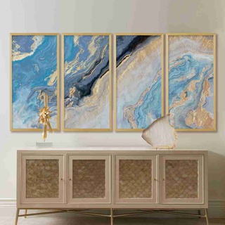 SB Design Square รูปพร้อมกรอบ DoseArt รุ่น Blue Treasure 40x80 cm/ชิ้น (43x83 cm รวมกรอบ) SET 4 PCS. (172x83x0 ซม.)