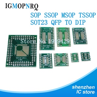 อะแดปเตอร์แปลง PCB Board SMD Turn To DIP SOP MSOP SSOP TSSOP SOT23 8 10 14 16 20 24 28 SMT To DIP 10 ชิ้น