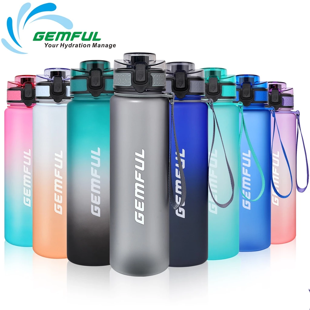 GEMFUL ขวดน้ํา 1 ลิตรพร้อมเครื่องหมายเวลาสร้างแรงบันดาลใจเหยือกดื่มกันรั่วปลอดสาร BPA 32 ออนซ์พร้อมหลอดแบบถอดได้