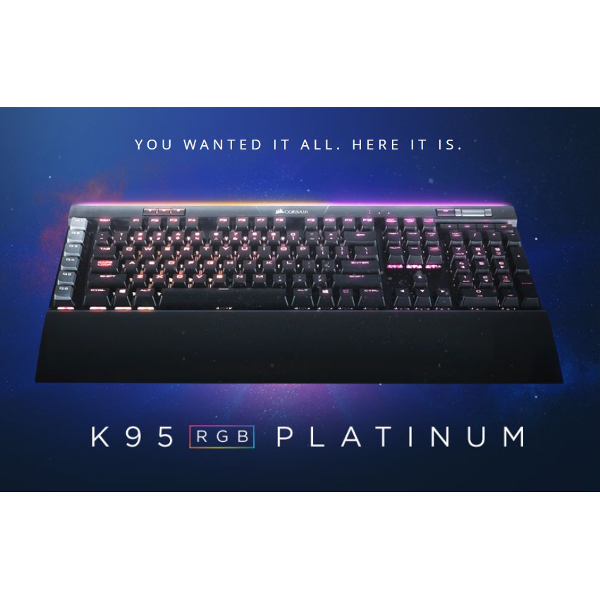 คีย์บอร์ด (คีย์บอร์ด) CORSAIR K95 RGB PLATINUM (CHERRY MX BROWN) (RGB LED) (EN / TH) (CH-9127012-TH)