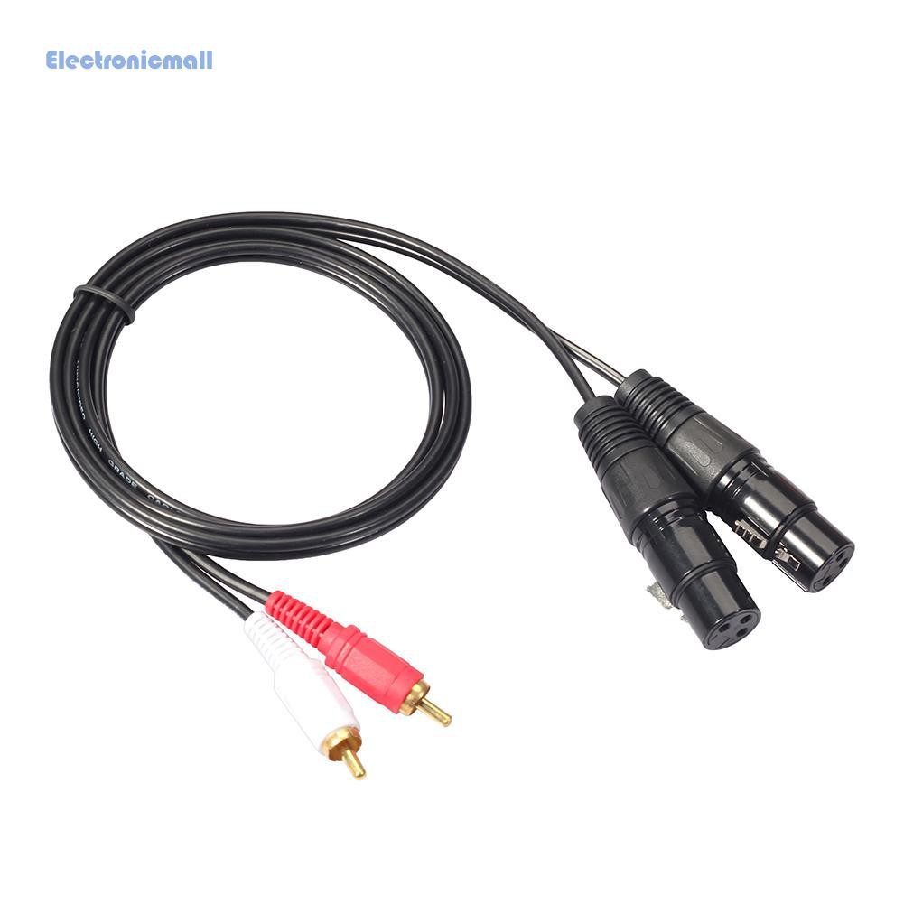 Electronicmall01 สายสัญญาณเสียงสเตอริโอ Dual Rca Male Plug To Dual Xlr ...