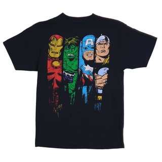 เสื้อยืดโอเวอร์ไซส์ขายดี เสื้อยืดลําลอง แขนสั้น พิมพ์ลายการ์ตูนฮีโร่ Marel Comics สีดํา สําหรับผู้ชาย M ECeoel35KCiokj26