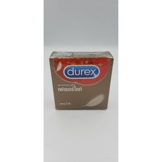 Durex fetherlite ถุงยางอนามัยดูเร็กซ์ เฟเธอร์ไลท์ ขนาด 52.5 มม.(บรรจุ 3ชิ้น/กล่อง)[1 กล่อง]*ไม่ระบุชื่อสินค้าหน้ากล่อง*