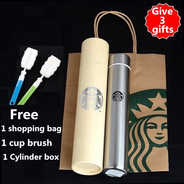 Starbucks กระติกน้ําร้อนสเตนเลส 304 แบบพกพา กันหมาป่า สําหรับนักเรียน