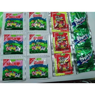 ขนมยุค 90 โคล่าอัดเม็ด สไปร์อัดเม็ด นมเม็ด 5ซอง 10บาท