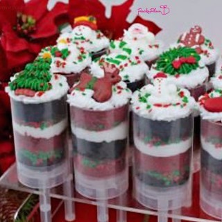 ถ้วยมูสเค้ก พร้อมฝา สำหรับ ทิรามิสุ เค้กบราวนี่ วัสดุ พลาสติก Mousse Cake Cup Candy Push up Party Cup แพค 4 เซ็ต