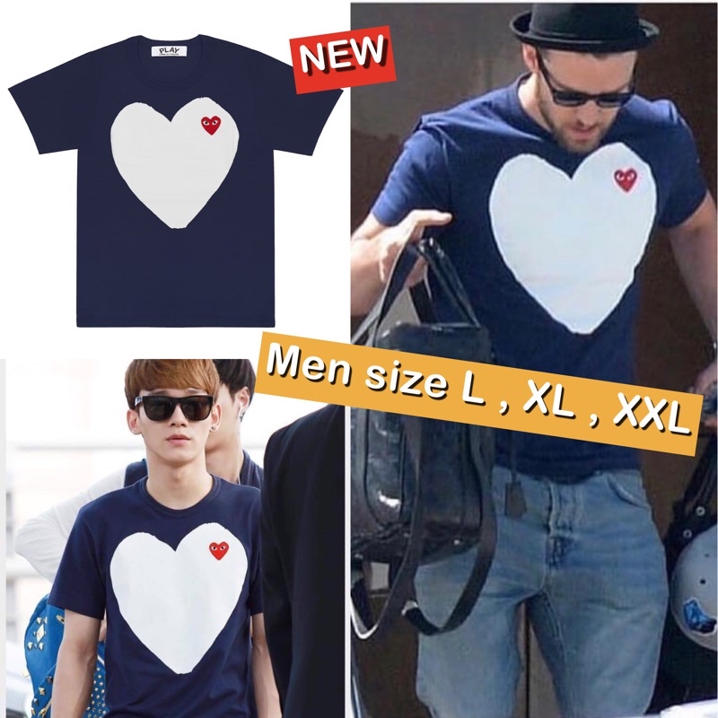 (ใหม่และแท้ %) PLAY COMME des GARCONs Men Size สีเนวี่ สุดหายาก พร้อมส่ง!