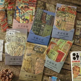 สติ๊กเกอร์สไตล์วินเทจ ตกแต่งไดอารี่ Scrapbooking 40 ชิ้น