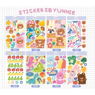 สติ๊กเกอร์ ตกแต่ง 8แบบสุด CUTE (PP/ขาวมัน) ไดคัท