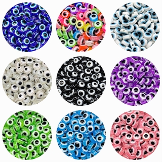 100Pcs /lot 6mm/8mm Evil Eye resin eye beads for DIY jewelry bracelet