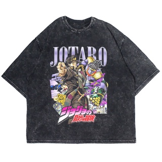 เสื้อยืดผ้าฝ้ายพิมพ์ลายแฟชั่นเสื้อยืด พิมพ์ลายอนิเมะ JOJO BIZZARE ADVENTURE JOTARO ขนาดใหญ่ สําหรับผู้ชาย