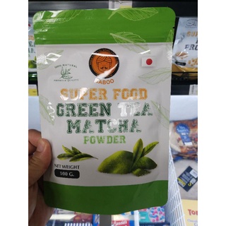 ecook ผงชาเขียว baboo super food green tea powder acai wheat​ grass cocoa​ cacao 100g