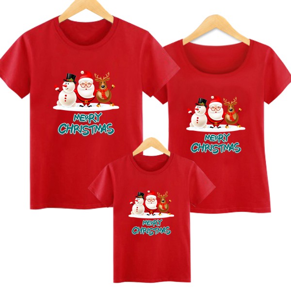 < Ready stock >100% cotton Santas Merry Christmas 8 Colors   Family Matching T Shirt Family Tee Fami