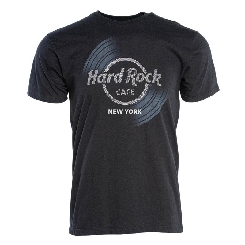 เสื้อยืดไวนิลโลโก้ผู้ชายhard Rock Cafe ของแท้ที่ผ่านการรับรอง