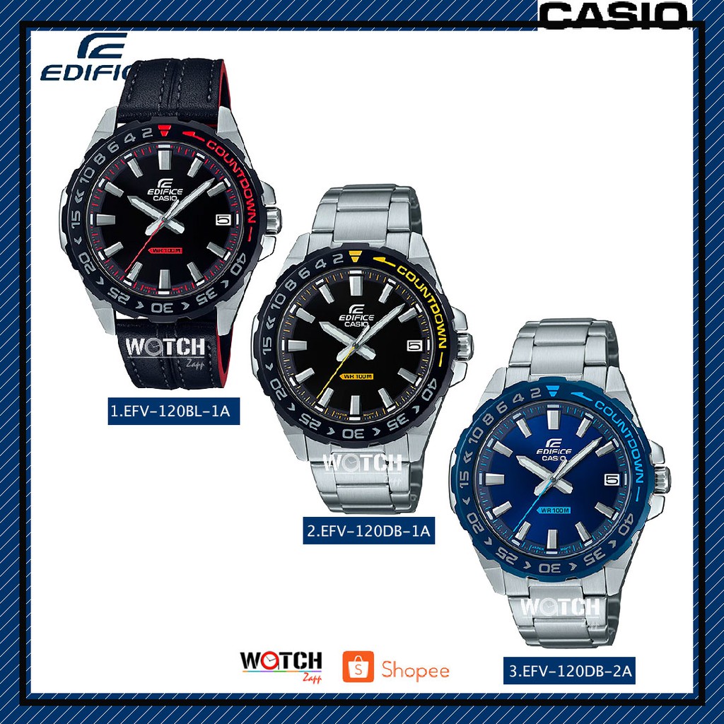 นาฬิกา นาฬิกาข้อมือ CASIO EDIFICE รุ่น EFV-120 Series EFV-120BL EFV-120DB EFV-120
